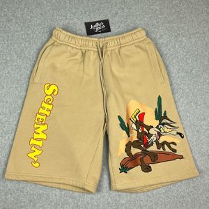 Vintage Looney Tunes Sweat Shorts Mens Medium Schemin Wile E Coyote Felted Beige